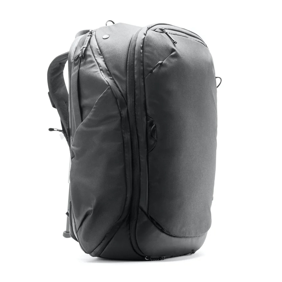 Side view of a Peak Design Travel Backpack