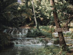 Hidden waterfalls in the jungle of Siquijor, Philippines – a serene and natural paradise surrounded by lush greenery.
